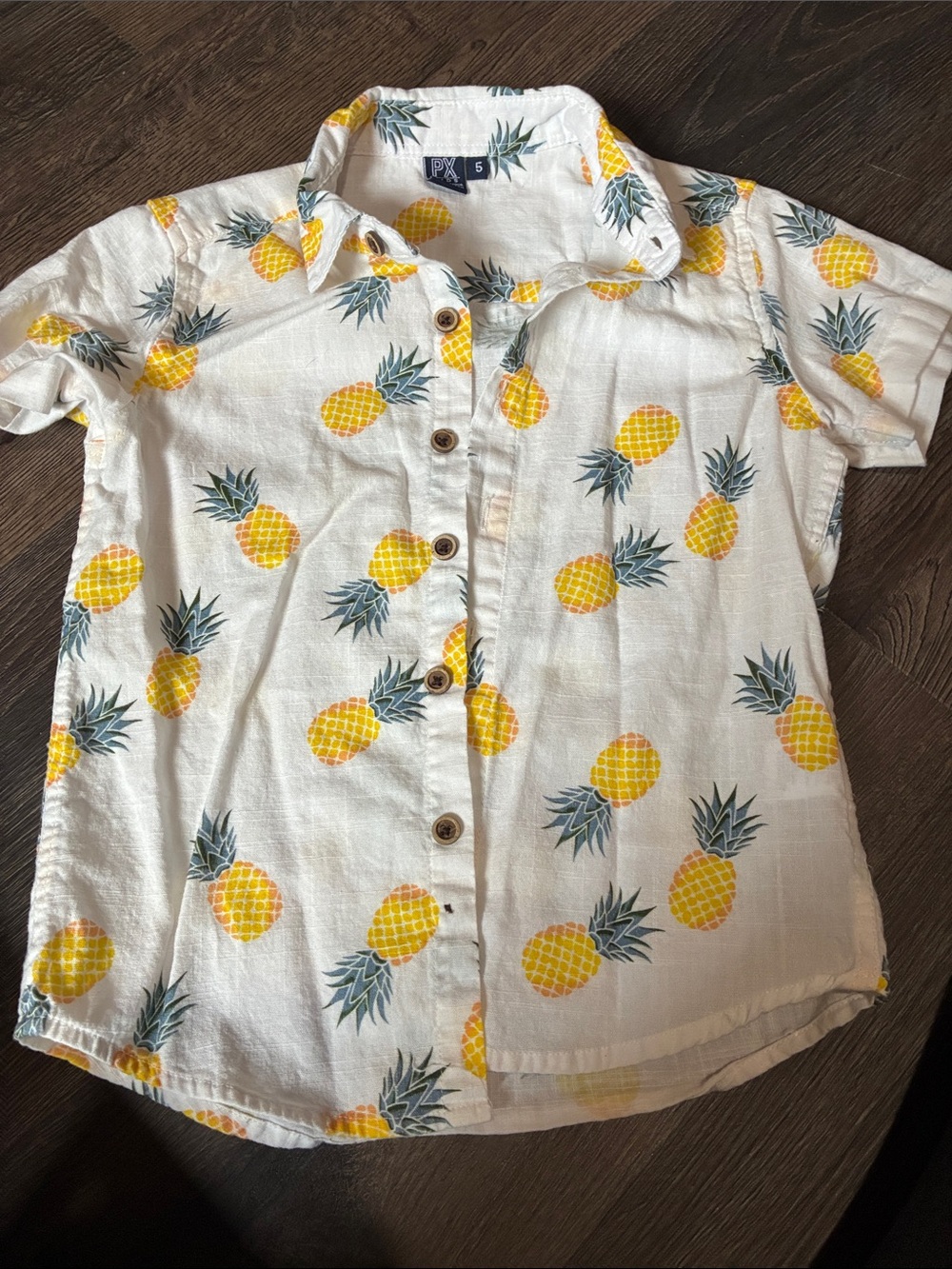 Parker Kids White Pineapple Button-Down Shirt